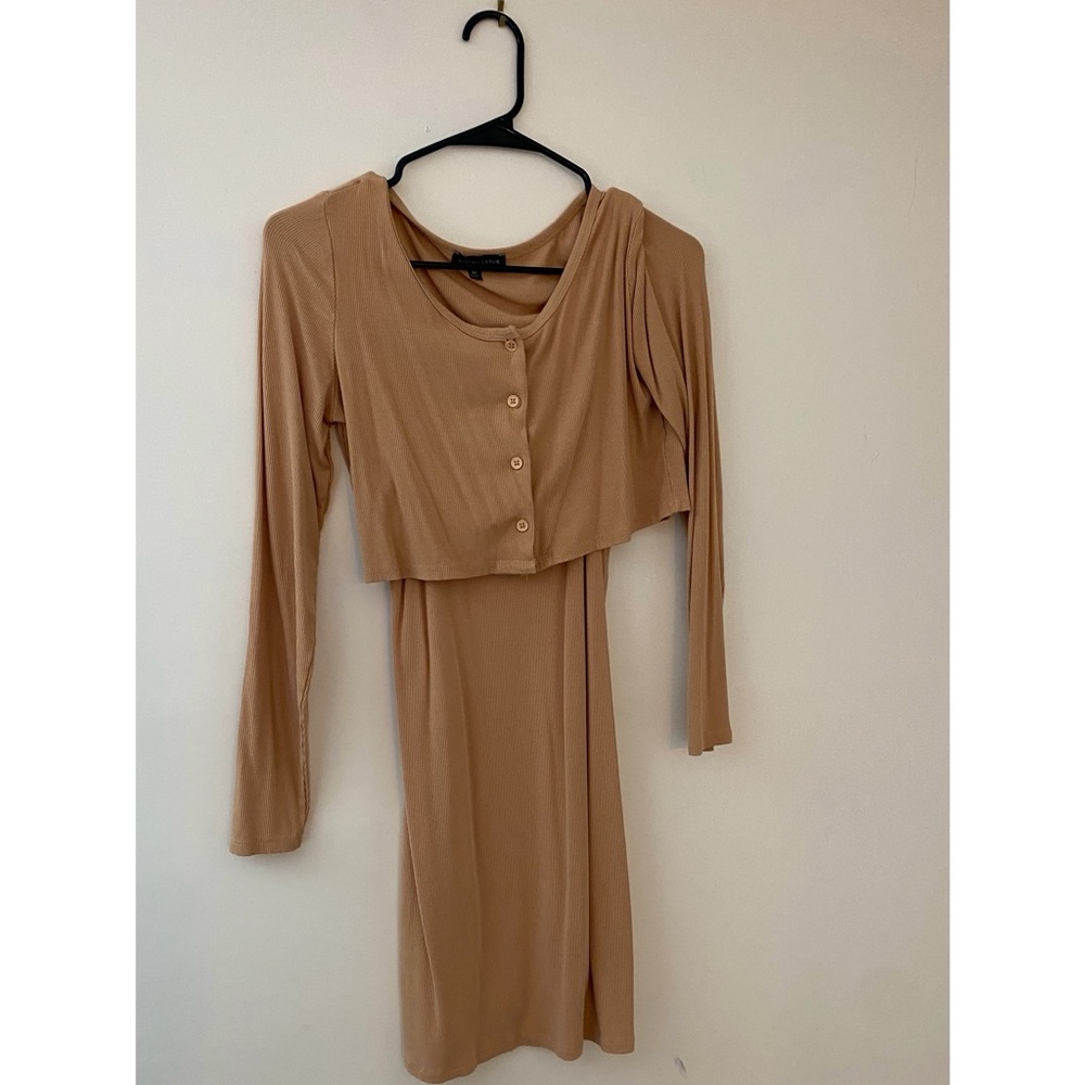 Kendall & Kylie Two Piece Ribbed Cotton Dress Set